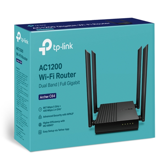 ROUTER DOBLE BANDA TP-LINK ARCHER C64 AC1200